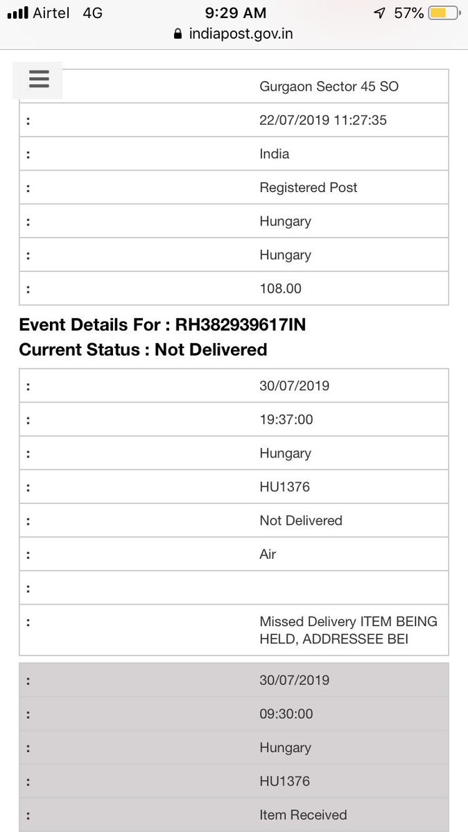 Anikam2101's tweet photo. Indian postal service is extremely bad, no customer care number is answering the calls,my Rakhi has not reached Budapest even after reaching Hungary There is no way one could find out what to do, @IndiaPostOffice @PMOIndia and then we are asked to use Indian services!! Pls help https://t.co/m8afo42yKq