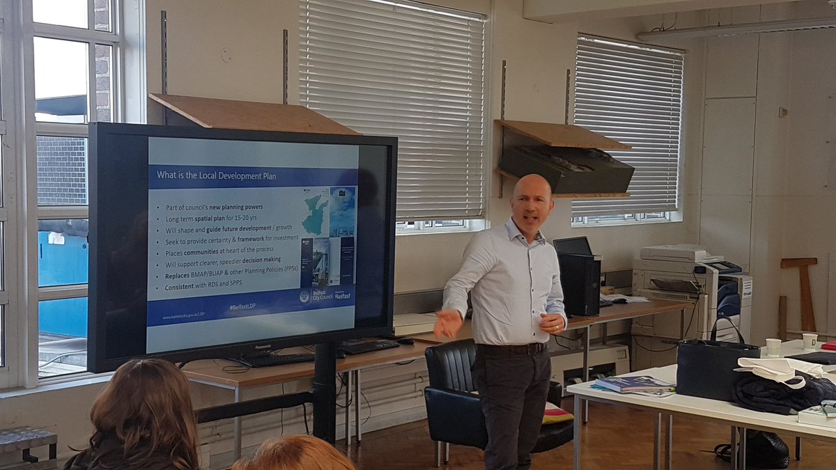 PlanQUB's tweet photo. Thanks to Joy Hargie from @deptinfra and Mark Whittaker from @belfastcc for setting the planning context for the summer school #interfacetoplace https://t.co/59yDOnGqDd