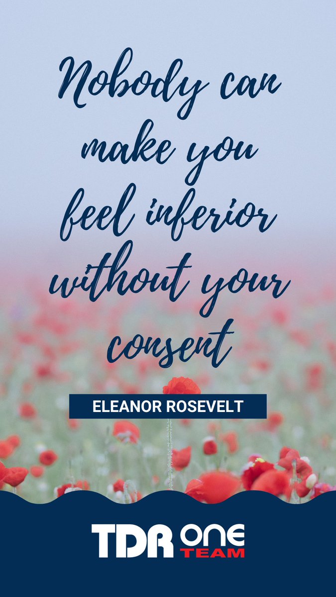 oneteamnetwork's tweet photo. Nobody can make you feel inferior without your consent. ~ Eleanor Rosevelt ~
#TDRoneTeam #HighPerformancePeople #EmpoweringHighPerformance https://t.co/U9Zgv9dBKI