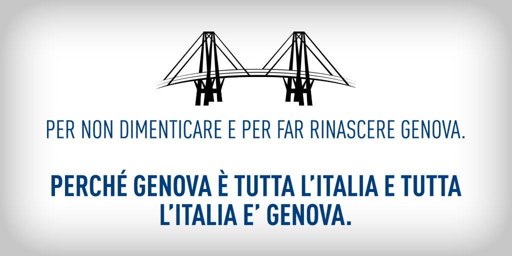 Un anno dopo. #Genova ancora attende il suo ponte e l’Italia attende una politica responsabile in grado di pensare al futuro dei nostri figli e non agli interessi di parte.
#14agosto