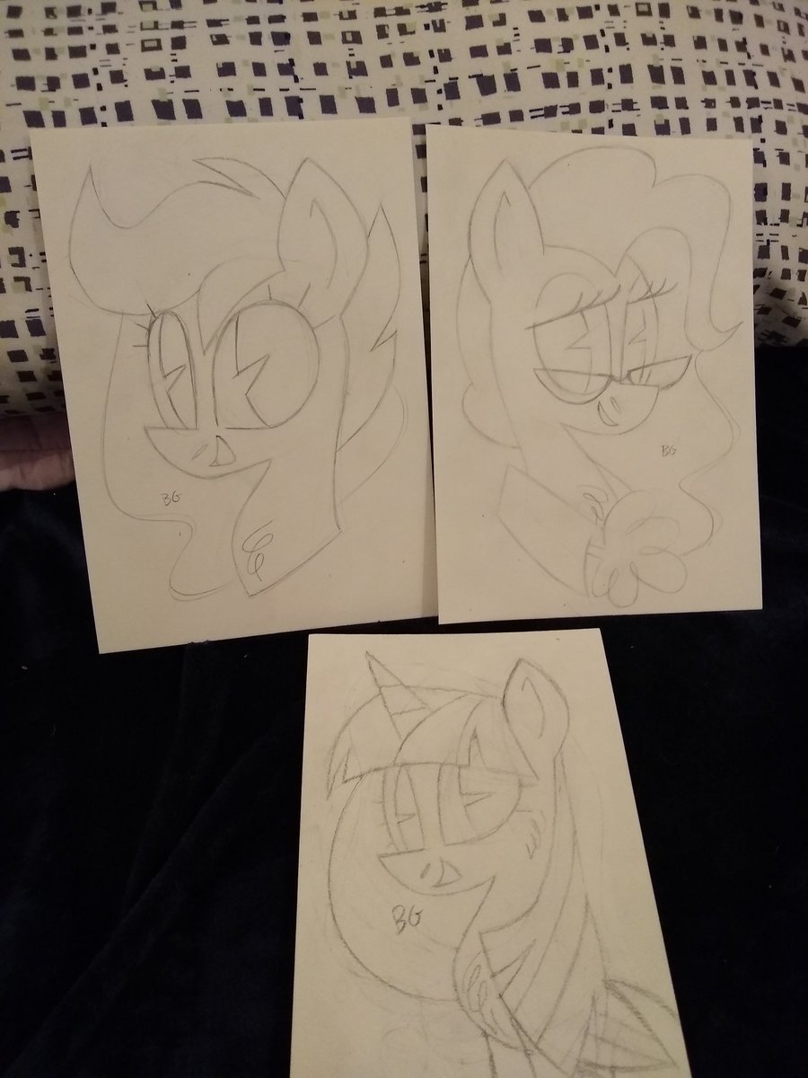 commission sketches i'm working on plus a little twilight! who else should i draw? 