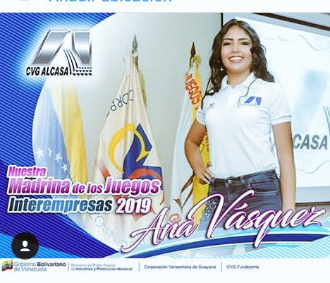 Alcasa_CVG's tweet photo. #Entérate || Vamos apoyar a @AnaVsqz1  #missredessociales dando, "Me gusta" a la publicación de @fundeporte.cvg https://t.co/Mcpvm3ZJvk