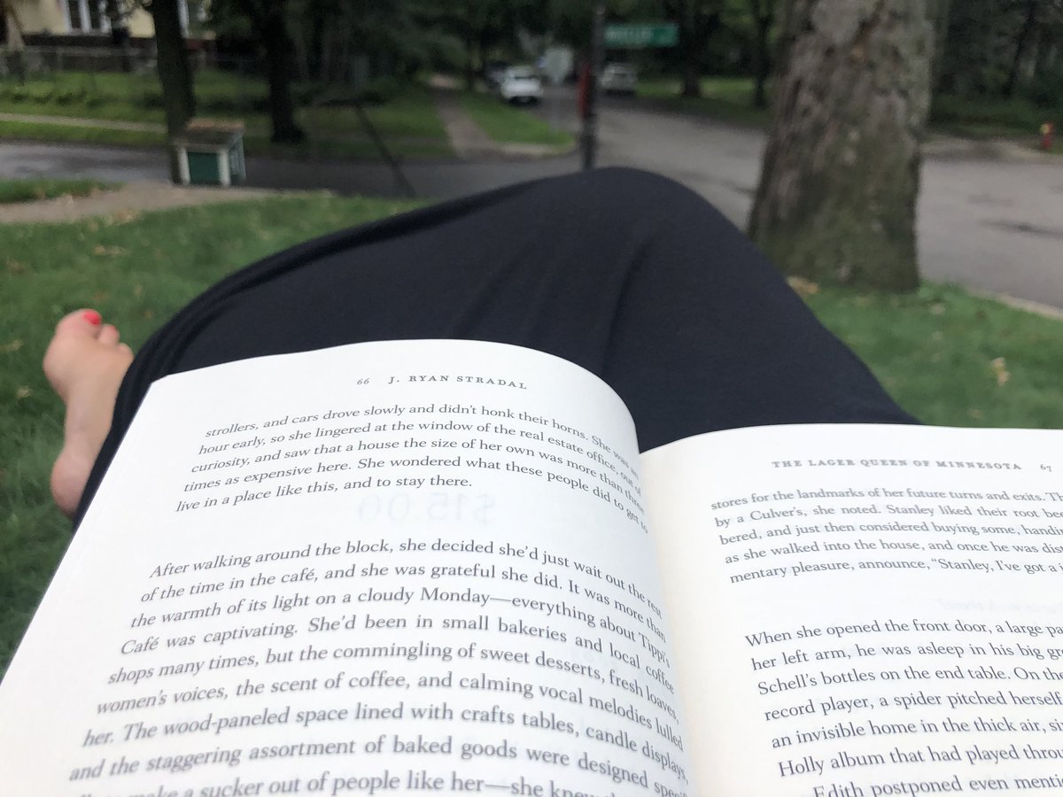 SarahJKLightner's tweet photo. Savoring outdoor summer reading. #thelagerqueenofminnesota by @jryanstradal #mslightnerreads https://t.co/mOnvmyV6vz