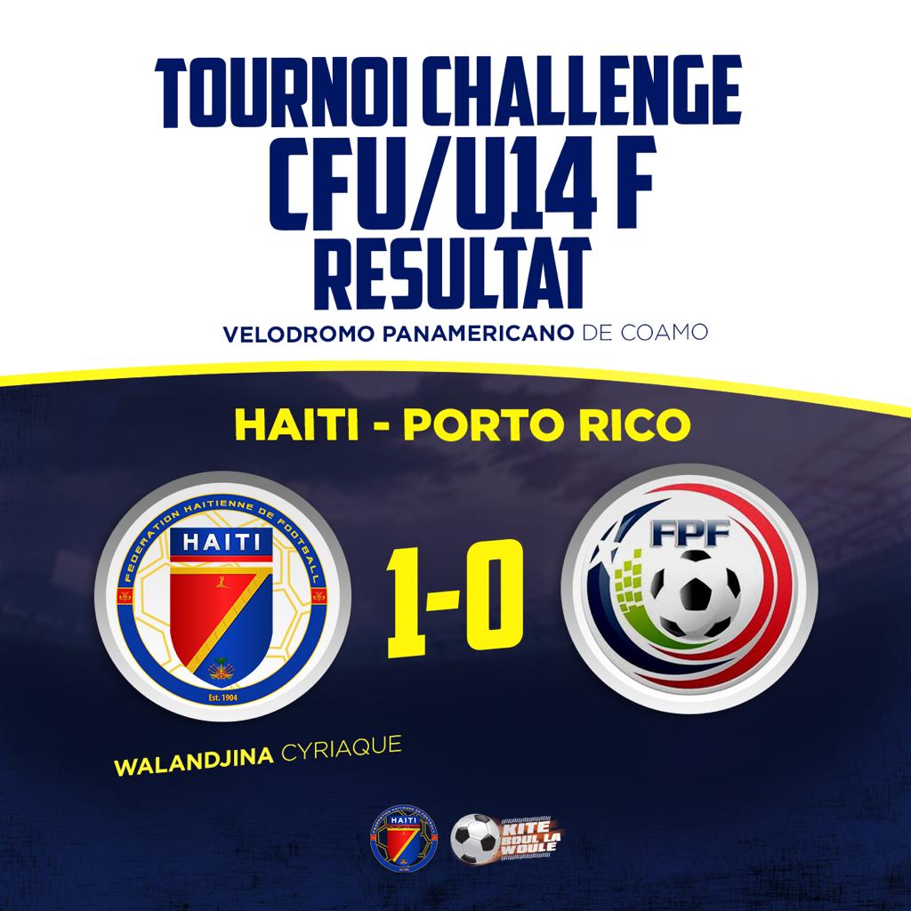 fhfhaiti's tweet photo. 2 pi bon EKIP konpetisyon yo te JWE💥 e HAITI bat PORTORICO 1-0🙌🏾 #4VIKTWA #55GÒL pou medam yo nan Konpetisyon an🔥 #CompetitionInternationale🙌🏾 #TournoiChallengeCFU🏆 #U14F #TiMedamyo💥 #FoutbòlSanKanpe #FHF2019 #KiteBoullaWoule⚽🇭🇹 https://t.co/psxRxDGQcJ
