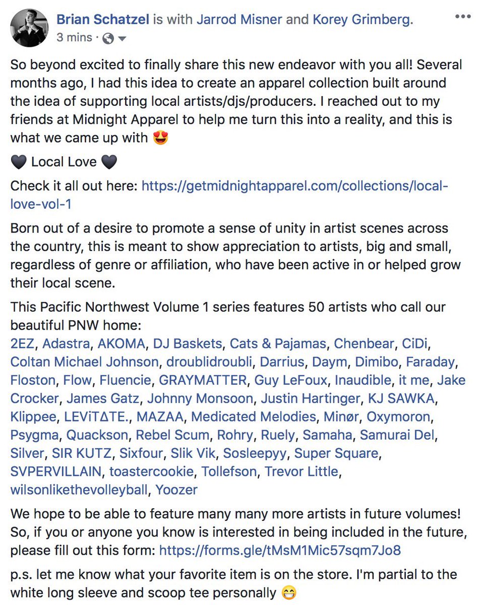 djAdastra's tweet photo. There’s quite a back story, but the short of it is I just want to put my local scene on blast and thought this would be a dope way to do it 💙

@ApparelMidnight and I present to you: Local Love. 

Volume 1 featuring 50 PNW artists. Hope you like it 

https://t.co/qjBs0Vpyem https://t.co/Zo5kaR8gAA