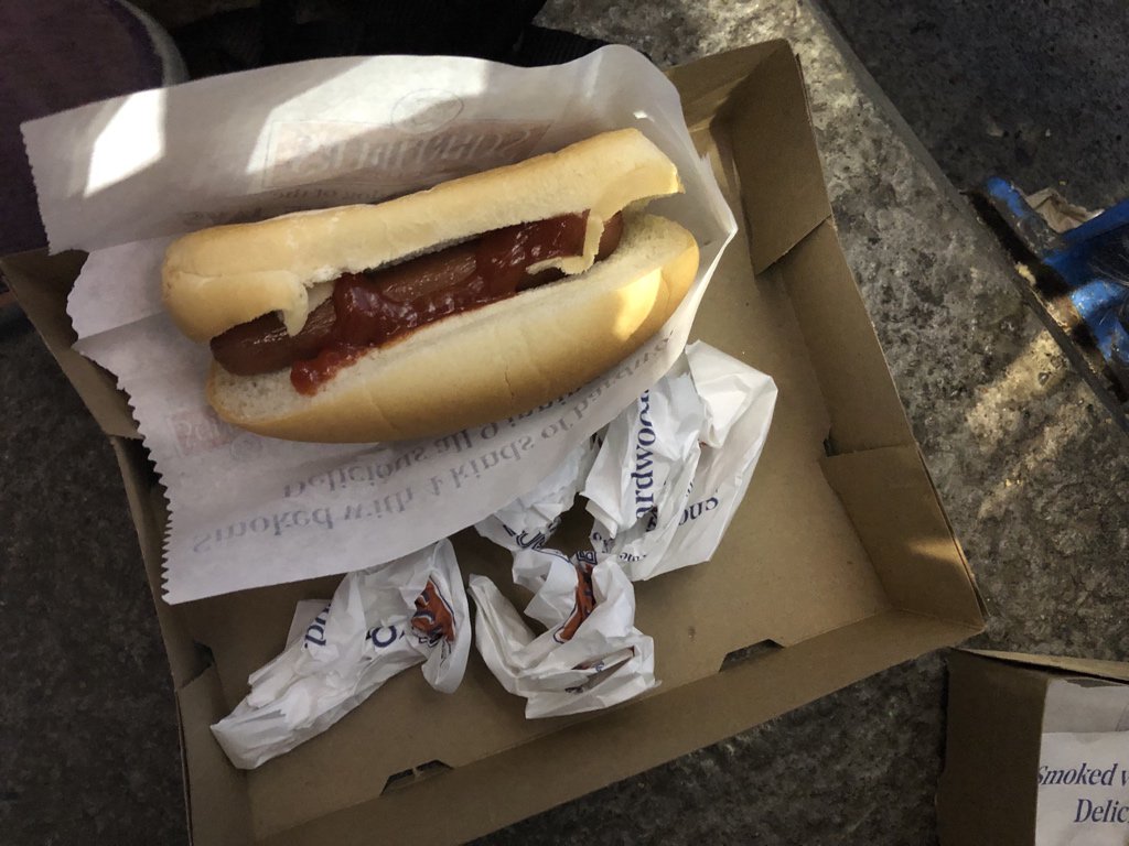 “I’m just gonna save this one for later.”Through five innings the  @BlueJays lead the  @Rangers 1-0 and the official count of one dollar hot dogs eaten by my 14 year old stands at 11.