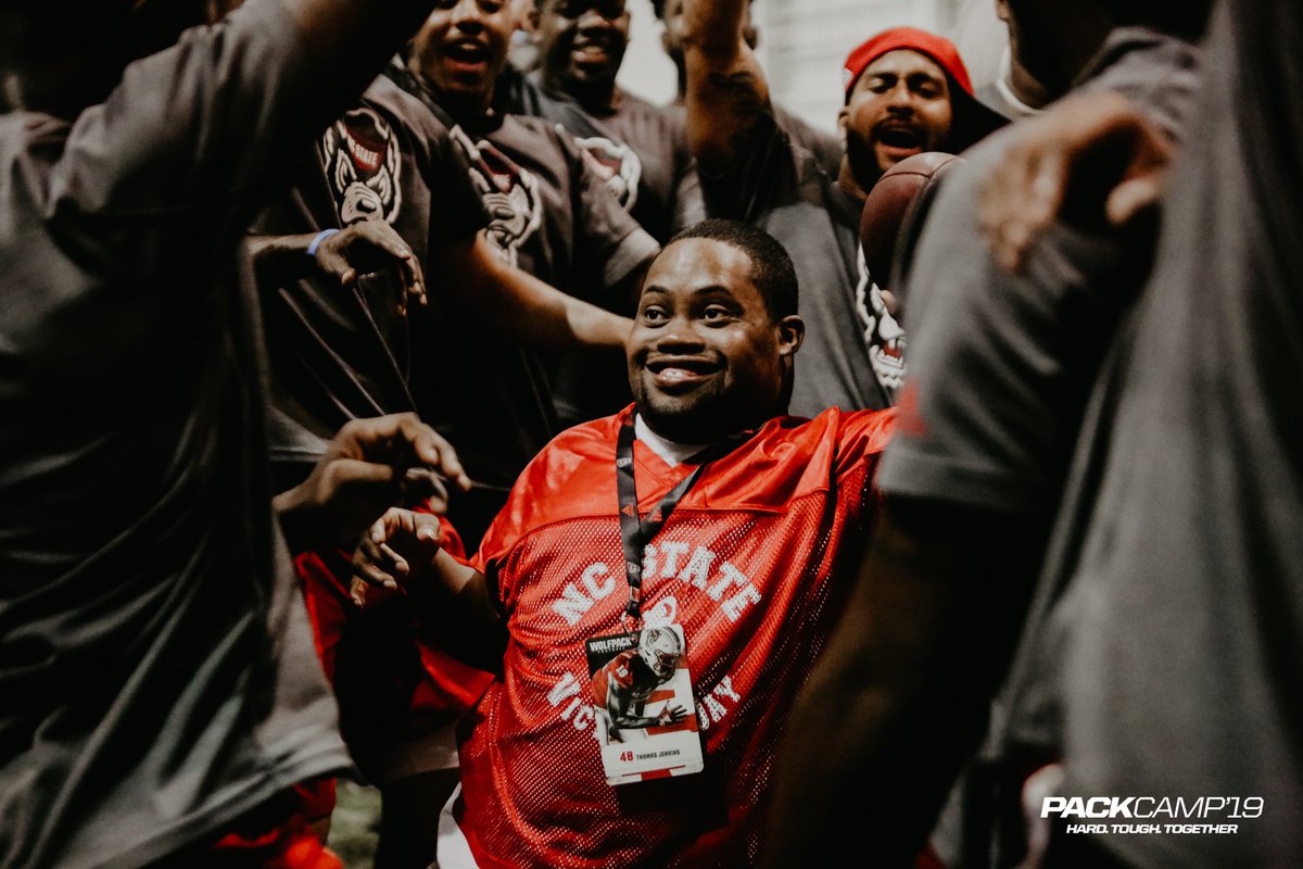 PackFootball's tweet photo. It doesn’t get much better than this.  

Thanks @gigisraleigh for hanging out with us tonight. 

#1Pack1Goal 🐺🐺🏈 https://t.co/BDFy7D8ldL