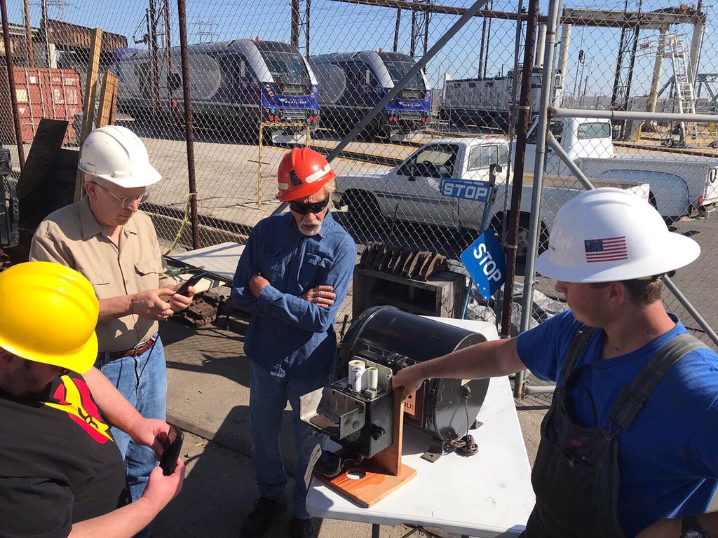 LArailhistory's tweet photo. Thank you @sf3751 & Amtrak for letting our members tour the Redondo Jct worksite! Thrilled to learn Santa Fe 3751 will be back under steam in Nov. #vintage #trains #gotsteam #lahistory https://t.co/Pq3dPAxAYs