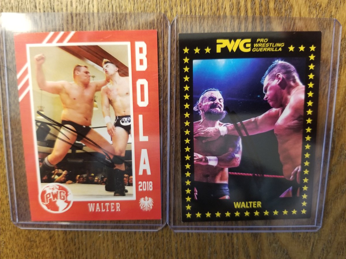 wrestlingcards's tweet photo. Thanks to @WalterAUT for signing my 2018 &amp; 2017 @OfficialPWG cards at @ThisIs_Progress &amp; @wXwGermany #Ambition11 in Toronto, ON Canada. #ProgressToronto #wXwToronto #PWG #NXTUK #WrestlingTradingCards https://t.co/p7H9wglLYF