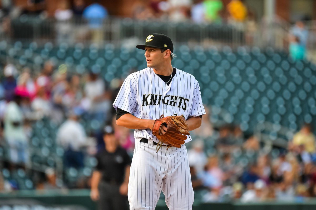 KnightsBaseball's tweet photo. A brilliant performance on the mound from @K_Train31! 👌

His Final Line:
6.0 IP, 2 H, 0 R, 0 ER, 3 BB, 2 SO, 83 pitches/51 strikes

Matt Foster enters with the Knights in front 12-0 after 6.

📸 @laurawolffphoto https://t.co/MzqREyFnfE