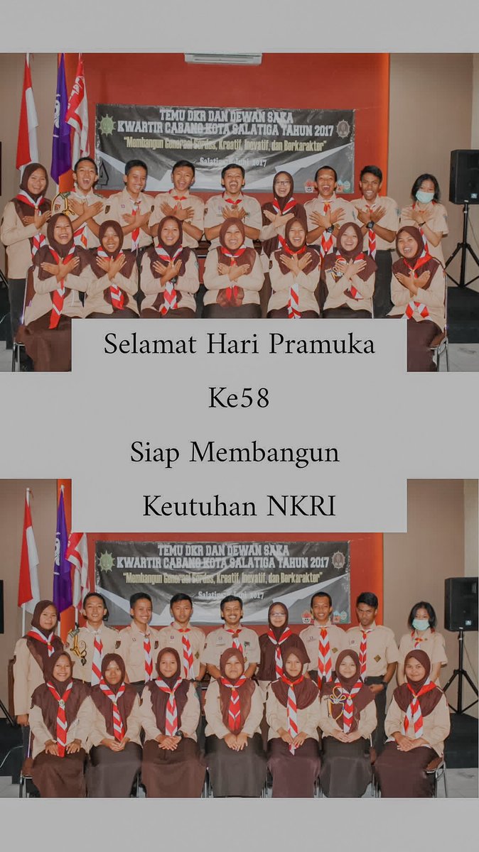 airlanggard1's tweet photo. Selamat Hari Pramuka⚜️

@DK_Nasional @DKD_Jateng 
#Pramuka #HariPramuka58 #HariPramuka #IndonesiaHebat https://t.co/IhpWDd4ied