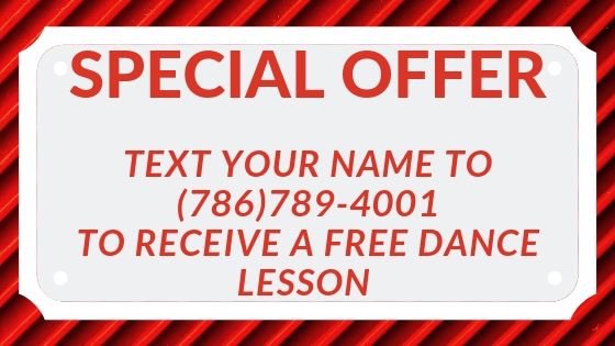 MiamiLet's tweet image. Only until the Opening of the studio you get a free ballroom lesson if you text your name to (786)789-4001
Let's Dance!