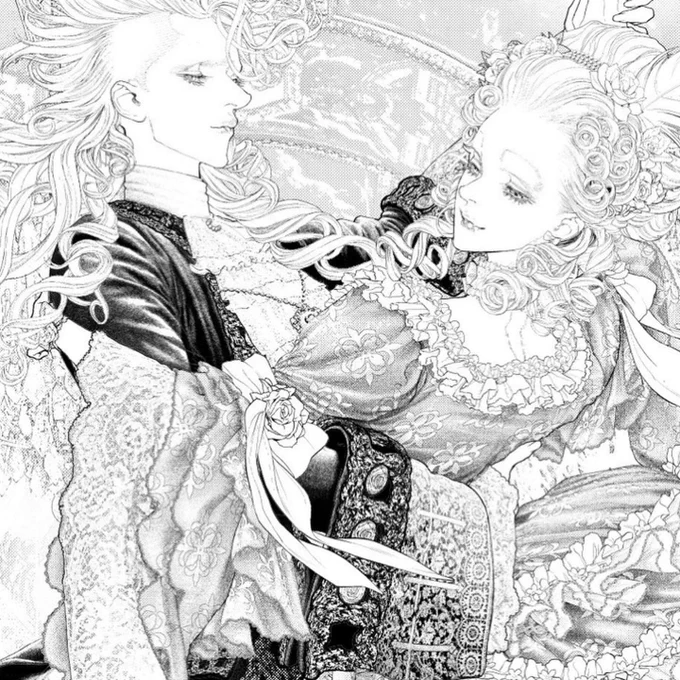 作画1日目。
Marie Joseph Sanson and Marie Antoinette 『最終章 バラベルサイユ』
Last chapter  Bal à Versailles 