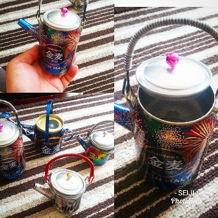 お盆休みで実家に帰省したら 親父がまたこんなものを😆 【空き缶の