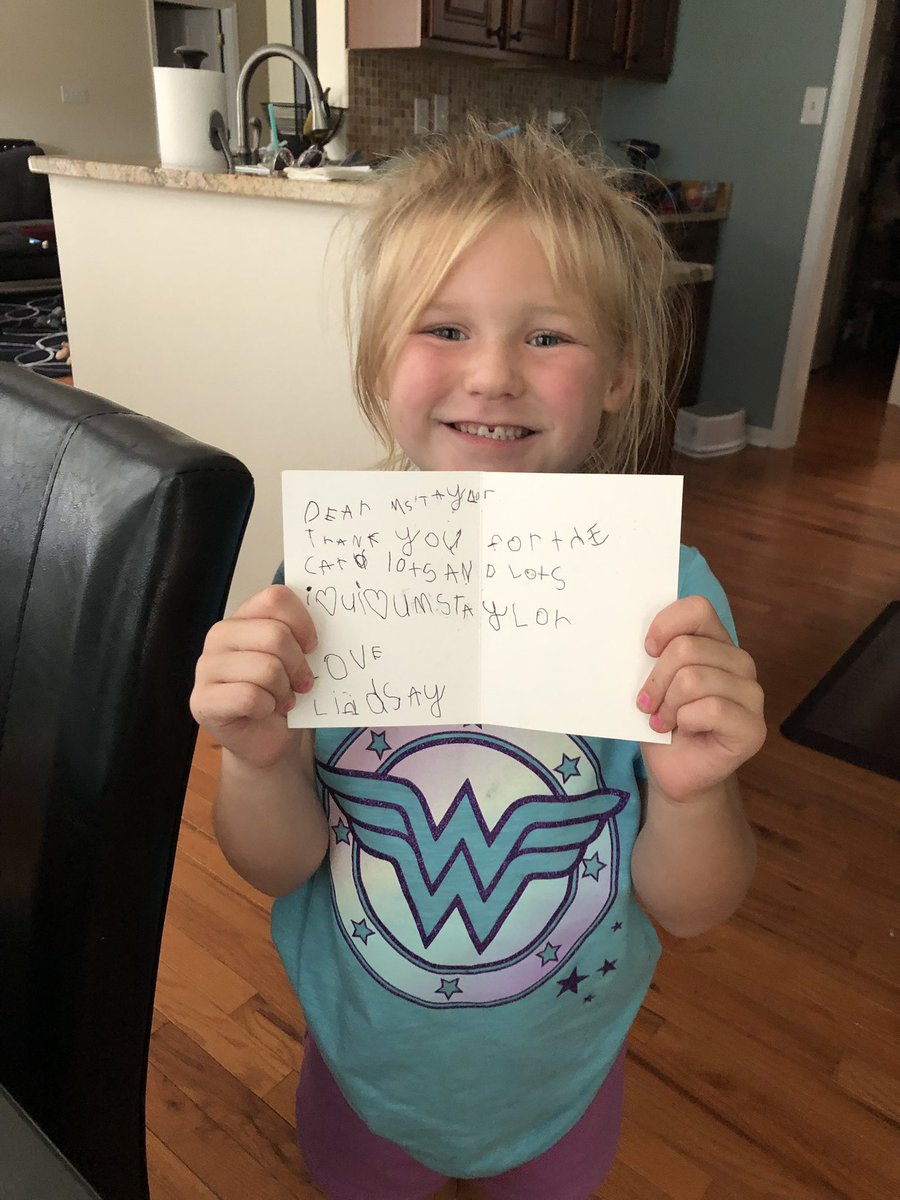 MrsHarrisGES's tweet image. My little one was SO excited to receive a card in the mail from her new teacher @kelleyetaylor! She made me stop everything to help her so she could write a card back to her. #FirstGrader #GESLion #BuildingRelationships @GES_lions