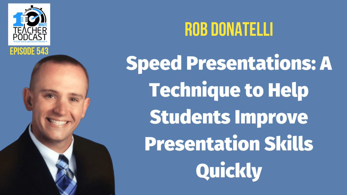 coolcatteacher's tweet photo. Today's Featured Educator is @DTown_MrD Speed Presentations: Help Students Improve Presentation Skills Rapidly https://t.co/GNA5IKSCAl #10mt #busedu #leadership https://t.co/b9tc1PcLBY