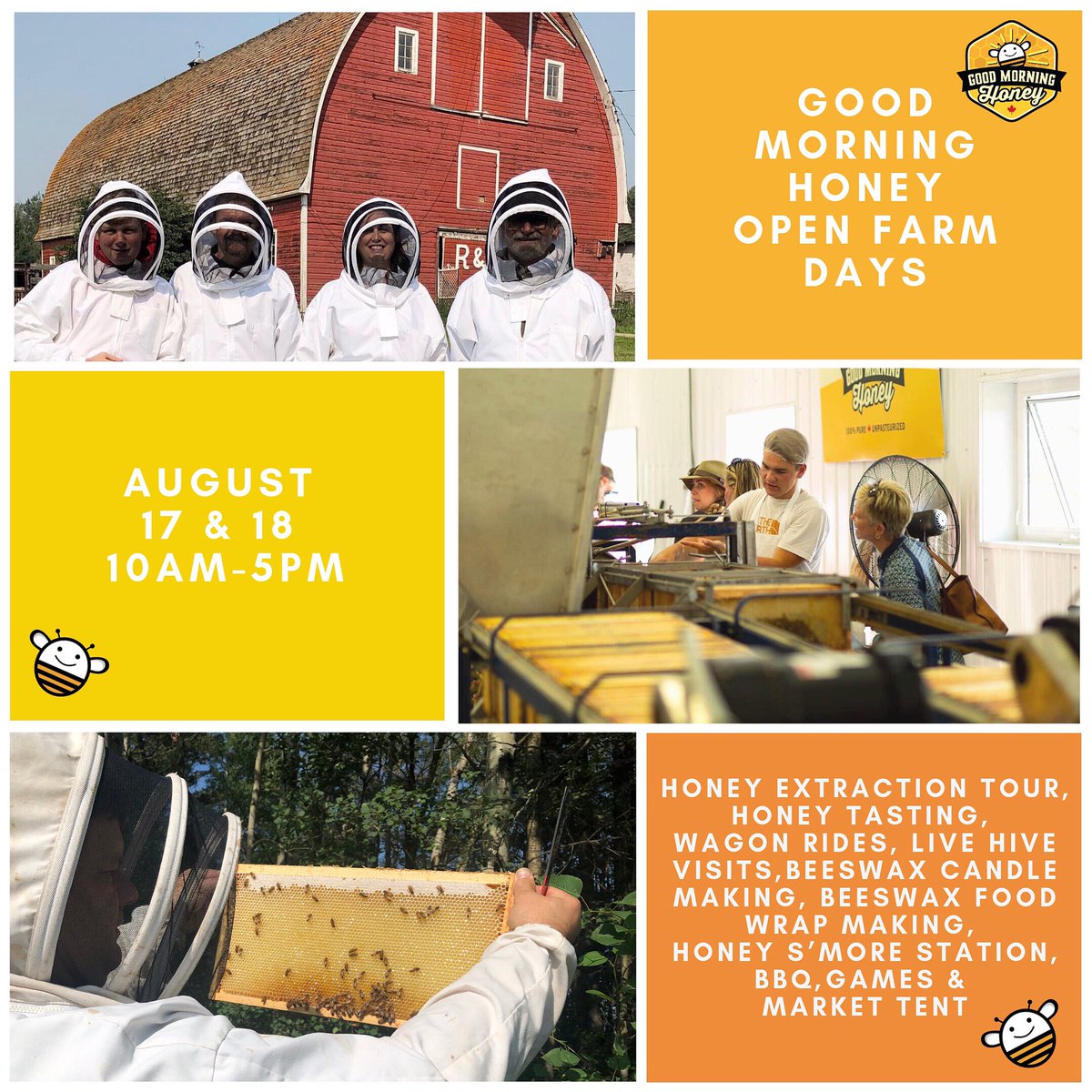 albertahoney's tweet photo. Join us August 17/18 for Open Farm Days at Good Morning Honey #abopenfarmdays #openfarmdays #alberta #albertaagriculture #yeg #parklandcounty #bees https://t.co/4q8oSGC11I