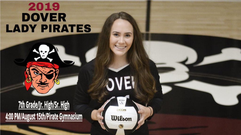 dover_athletics's tweet photo. Pirate VB: The Lady Pirates will take over Pirate Gymnasium on Thursday! 7th Grade starts at 4:00 pm followed by the Jr. High and Sr. High Lady Pirates! 💪🏐☠️ #GoPiratesWIN https://t.co/Rq5Os7mAzU