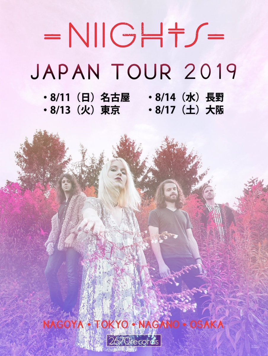 cattle_info's tweet photo. NIIGHTS JAPAN TOURはまだまだ続きます！
本日は長野Give me little more.です！
8/17(土)大阪／Common Cafeは、
KUNG-FU GIRLも出演しますので是非！！

◎ツアー特設サイト 
https://t.co/vI8Ge980SQ https://t.co/0TKamu2Zkz