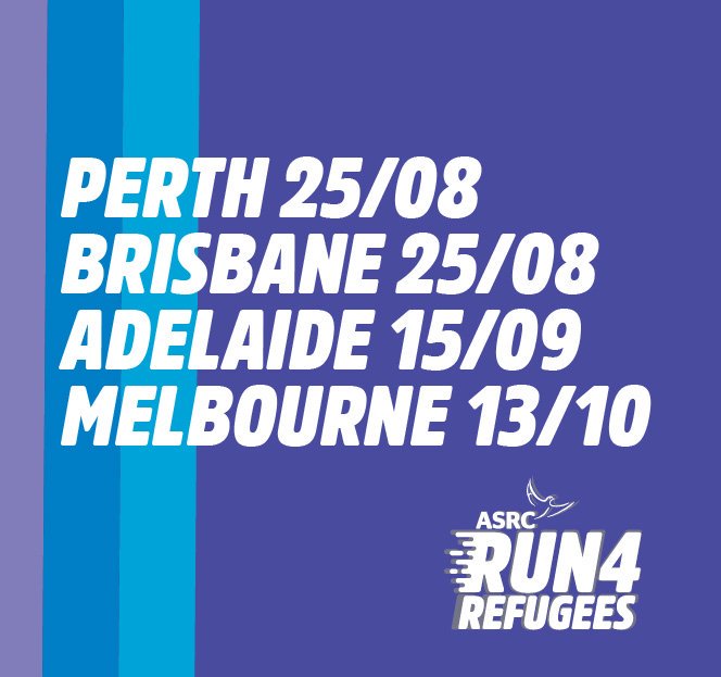 ASRC1's tweet photo. Run (or walk) for the hope of a new life!βπ½ #Perth, #Brisbane, #Adelaide and #Melbourne are the next stops of #Run4Refugees.
Join the #TeamASRCππ½ββοΈ Find the closest event to you at https://t.co/6A8L4w0ZVK https://t.co/oxMow0VeI9