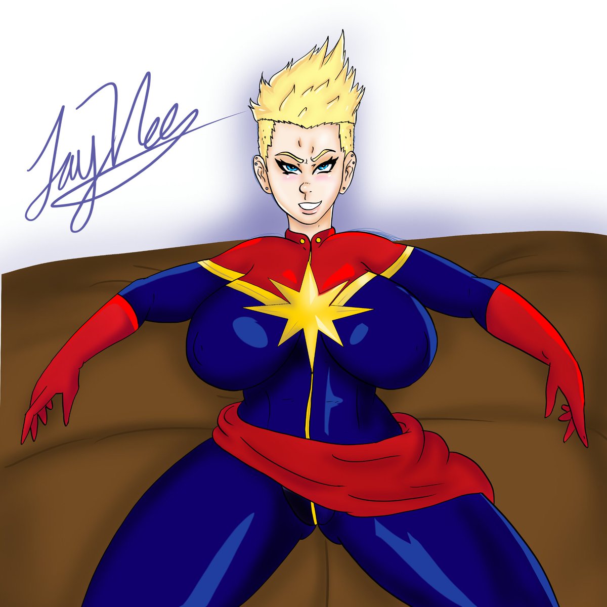 jvee101's tweet photo. Quick drawing of Captain marvel #lewd #nsfw #lewdhentai #lewdnation #commissionsopen https://t.co/QfyTDdh5Ku
