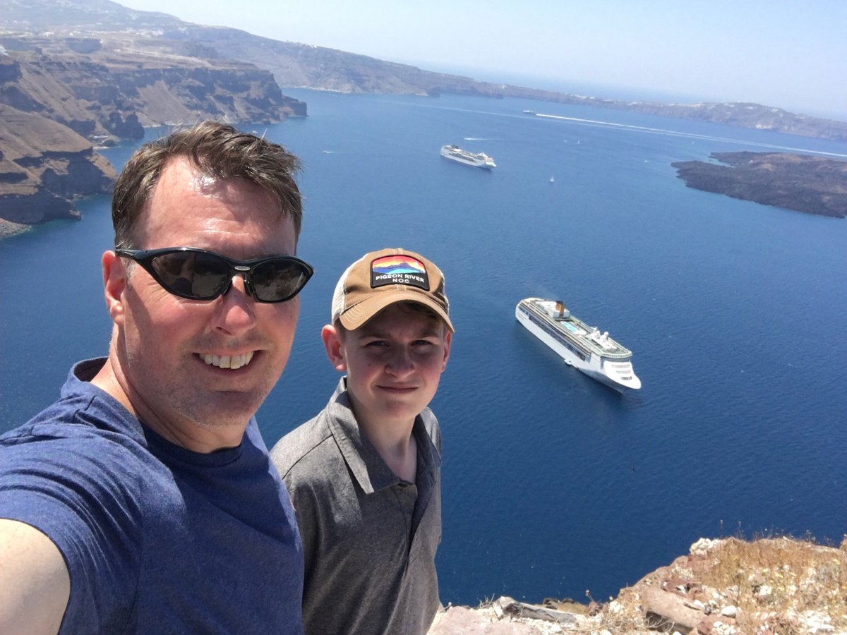 DavidPagac's tweet photo. My big adventure this summer was a trip to Greece, with stops at the islands of Milos, Santorini, and Crete. #thinkof34 https://t.co/6BXd3jcMQs
