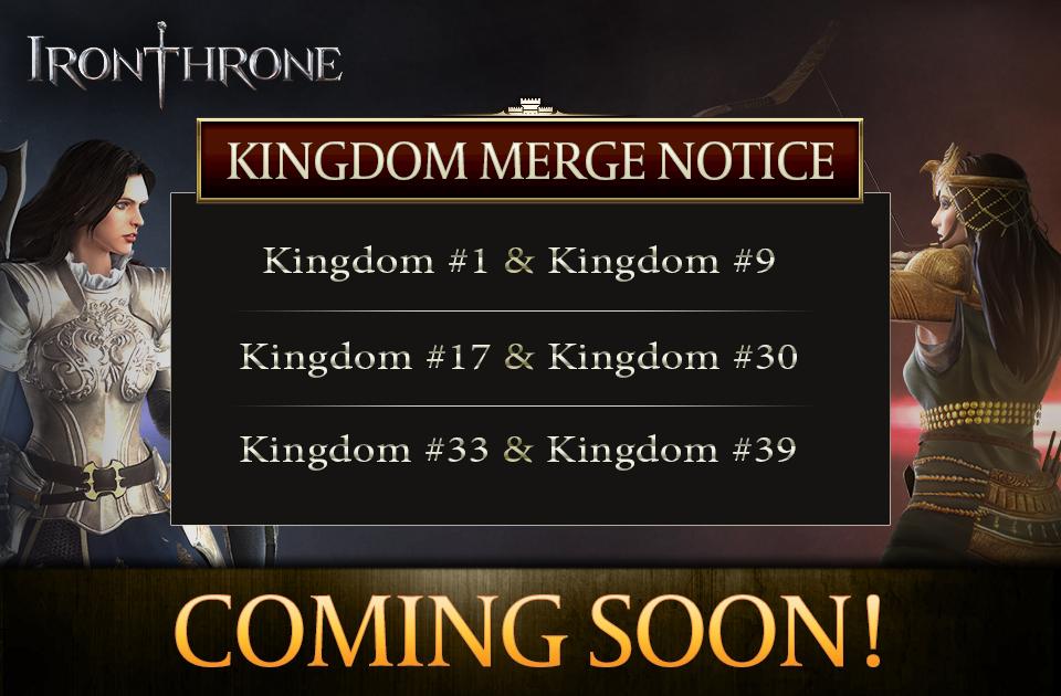 We would like to notify all our Descendants about an upcoming Kingdom Merge. Please click on the links below for details. #playIronThrone

Kingdom Merge: bit.ly/ITkmn8_13