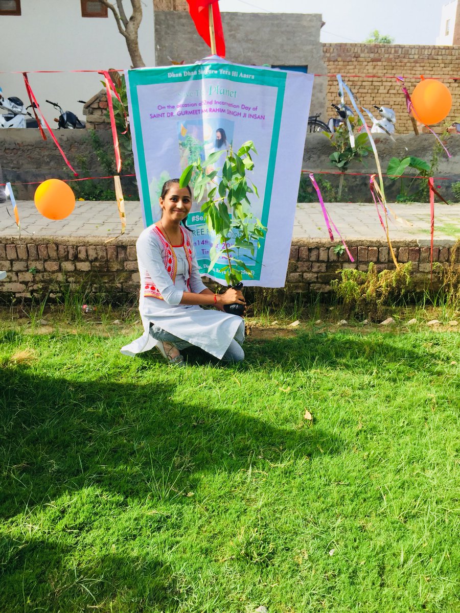 Planted a sapling during the campaign of Mega Tree Plantation Drive to wish My Master Happy Birthday 🎁  🎁 🎁 ... 
 
#SelfieWithTree #14August #BirthdayWishes 
#HappyBirthdayMSG 
#PlantATreeGetOxygenFree