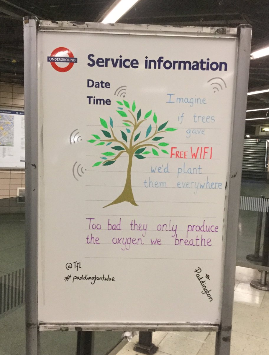 michelle_amooty's tweet photo. Paddington Underground ~ Bakerloo
@TfL #paddingtontube #FreeWiFiTree https://t.co/XibAUwPnN5