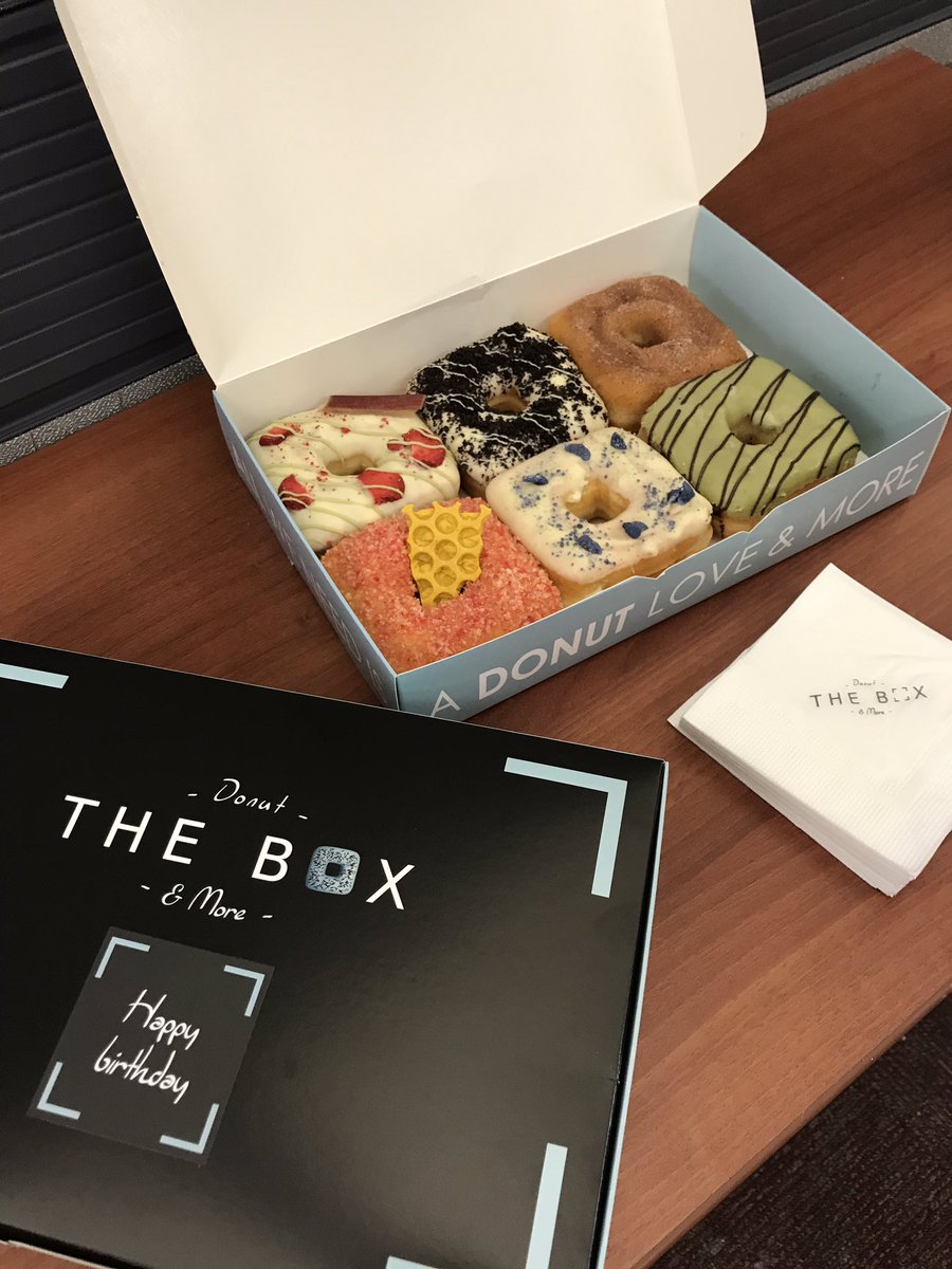 WilsonLynBurke's tweet photo. Special donuts today at work for a new team member who was celebrating a birthday 😋🍩🥳 #HouseAbilities https://t.co/54X6HlkeCi