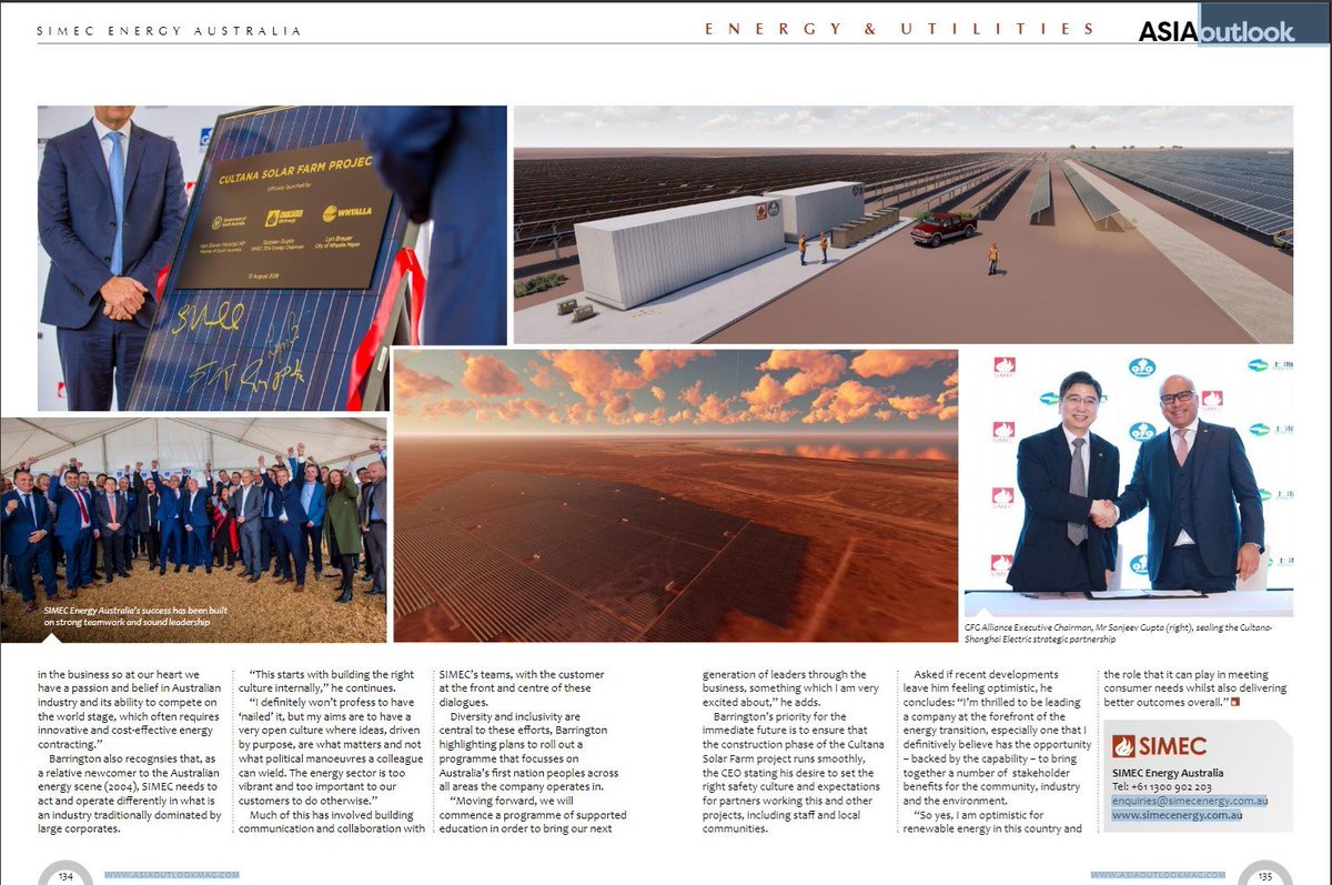 SIMECEnergyAus's tweet photo. Have you seen the latest issue of @AsiaOutlookMag? Check out our feature story on page 130.  

https://t.co/HLrgxUWu4Z

#sustainableenergy https://t.co/zO6B1EOlc8