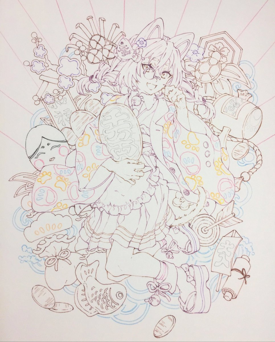 線画をやるなどした 