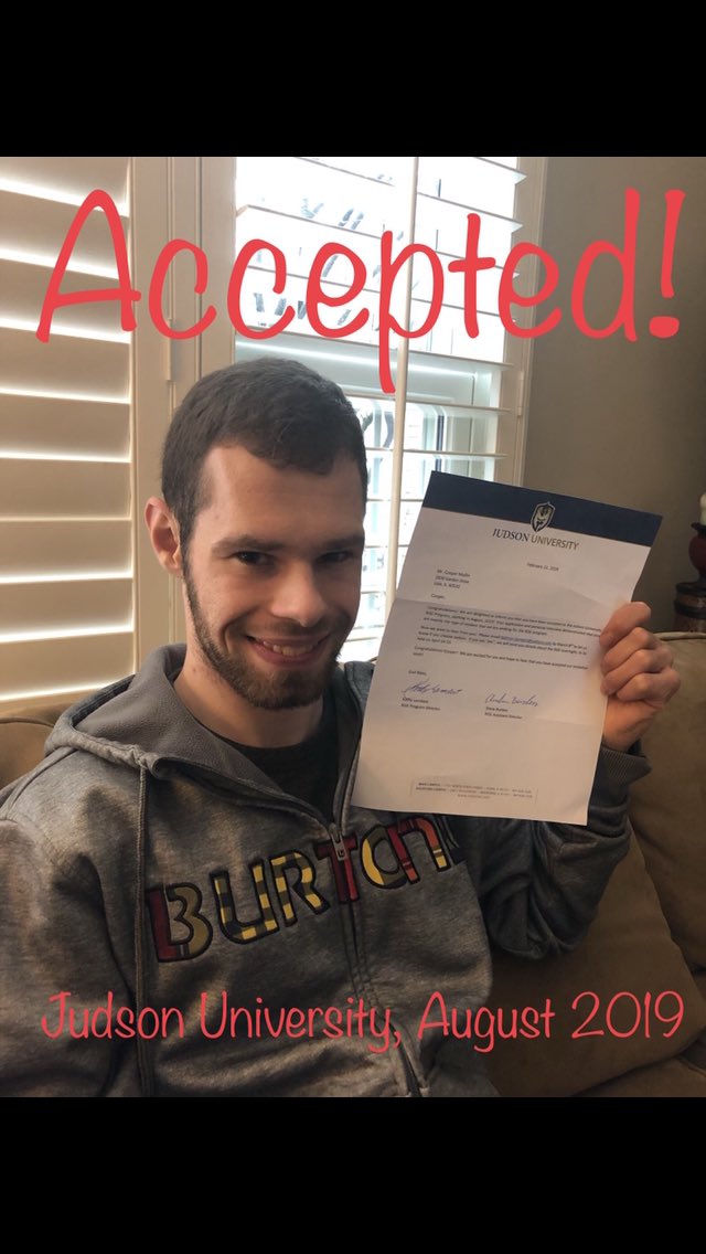 KathyMullin8's tweet photo. This @Naperville203 and
@Connections203 alum has packed his bags and is movin’ on up to the Rise Program at @JudsonU in Elgin, IL.  We are so proud of you Cooper and can’t wait to see what great things you accomplish!
#judsonu
#judsonbound
#ChoosetoInclude
#inclusionrevolution https://t.co/jDXeOdrGgG