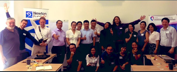 Mahmoda_Ali's tweet photo. So exciting to be in Hanoi 🇻🇳for our 2 day extravaganza #InnovationLeaders #LIFSessions! Spending quality time supporting our amazing Vietnamese innovators, spread across 5 years of the @RAEngGlobal @NewtonFund programme, to successfully commercialise their innovations. https://t.co/EfMubTh5El