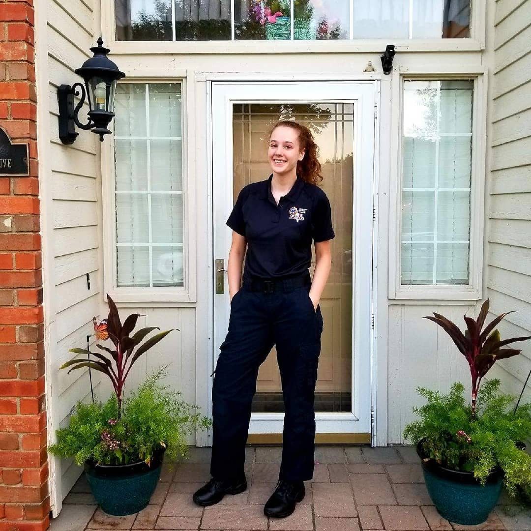 JeanahCady's tweet photo. 1st day as a Senior! Decked out in her Fire Academy Uniform! 1st day as a Sophomore! #thisisnothappening https://t.co/FSAmUbrA9c