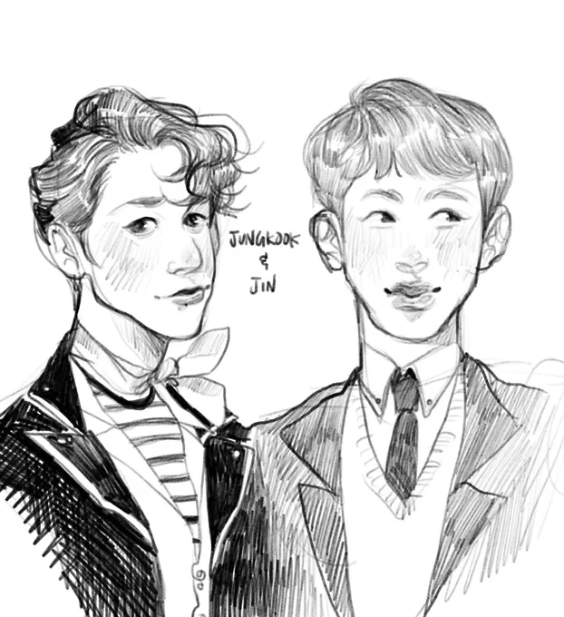 Jinkook.
When your boyfriend is a goofy greaser.
#jinkook #btsfanart 