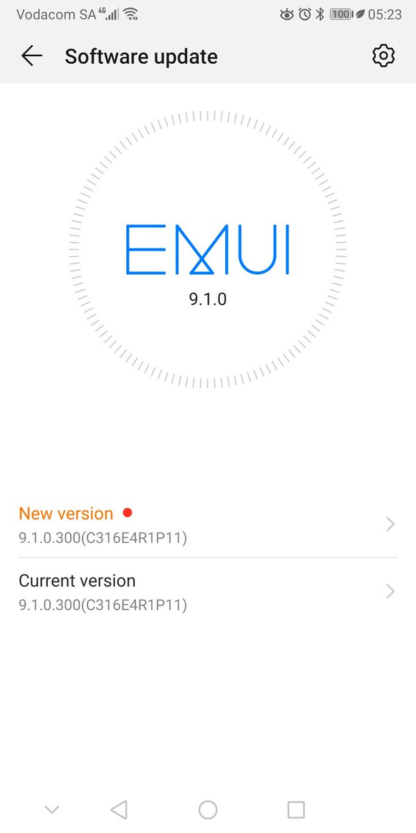 MCDorfling's tweet photo. This morning again I get a notification asking if I want to update now or later, despite being on the latest version. There must be a bug @HuaweiZA https://t.co/iWaW9mjpNr