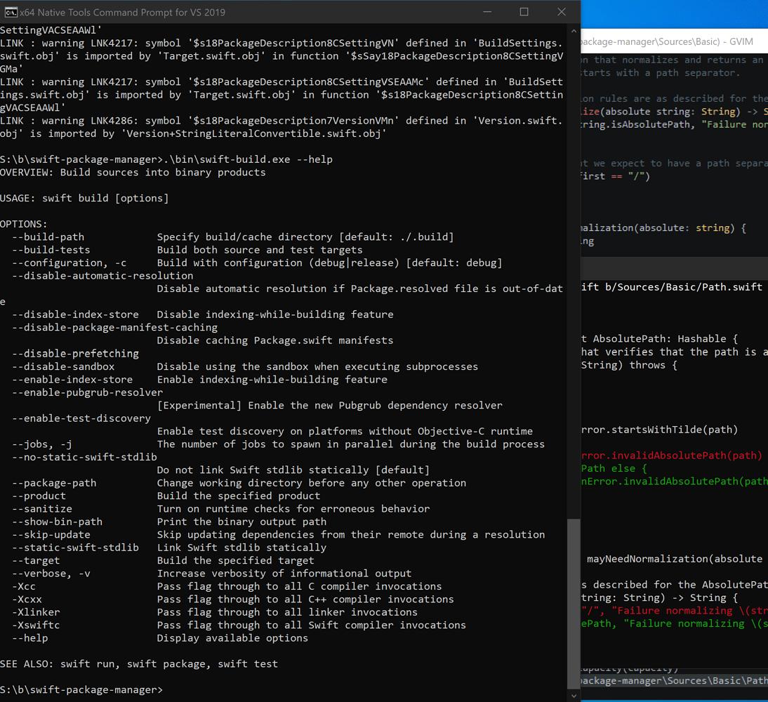 compnerd's tweet image. swift-package-manager on Windows?  #SureWhyNot

Swift Package Manager running on Windows for the first time!