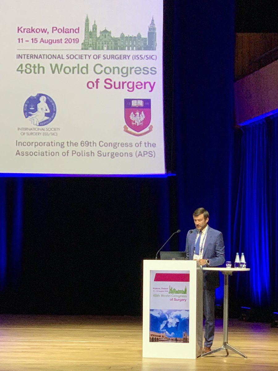Research fellow Adam Studniarek, presenting his work at <a href="/iss_sic/">International Society of Surgery (ISS/SIC)</a> World Congress of Surgery in #krakow #colorectalresearch