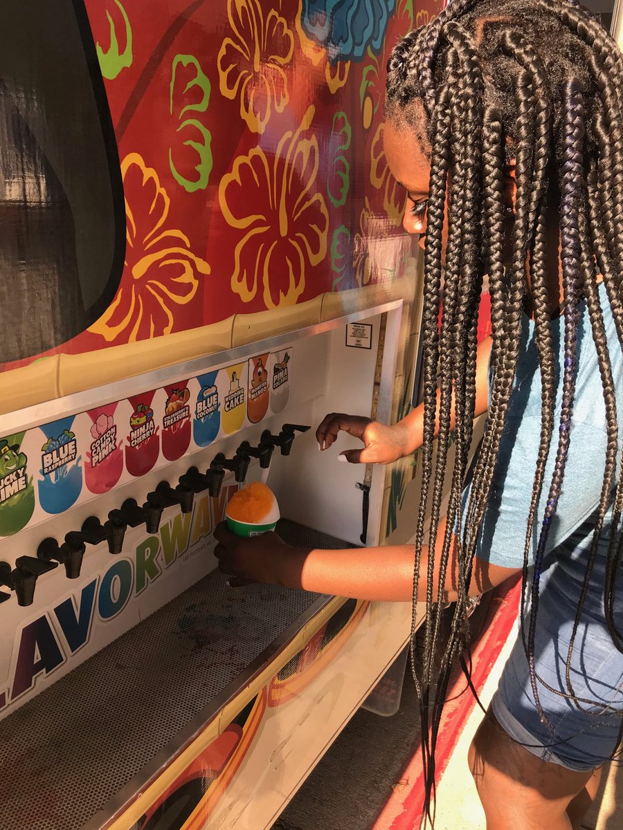 itsVonda's tweet photo. Decisions, decisions... Which flavor of Kona Ice did you get?  ⁦@thdsdc5752⁩ knows how to #BeatTheHeat in Texas! https://t.co/VUYcp9EiTm