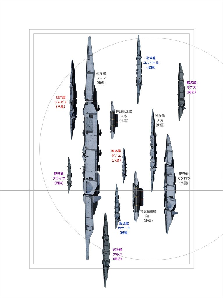 Rey Hori 星系出雲の兵站 第2部1巻の発売日まで一週間を切ったので プチお蔵出し画像を これは第1部1 巻カバー画の艦の配置 派遣元星系毎に多少アレンジや色味が違っていて 特にナカとラムゼイが特徴的です T Co Ac1vfvfxx4 Twitter