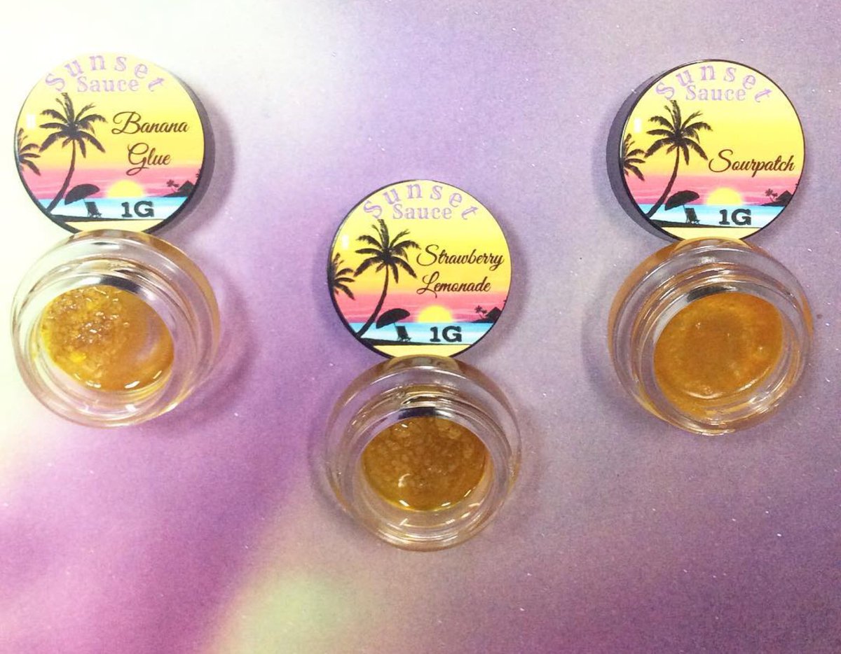 ThePotBarn420's tweet photo. Calling all wax enthusiasts and connoisseurs! It’s time for you to get lost in the sauce... Sunset sauce! Take your dabbing experience to a different level with these potent flavorful sauces! Stop by and give them a try 
#sunsetsauce #cannabis #cannabiscommunity #indica #hybrid https://t.co/xjJ8nXbY4j