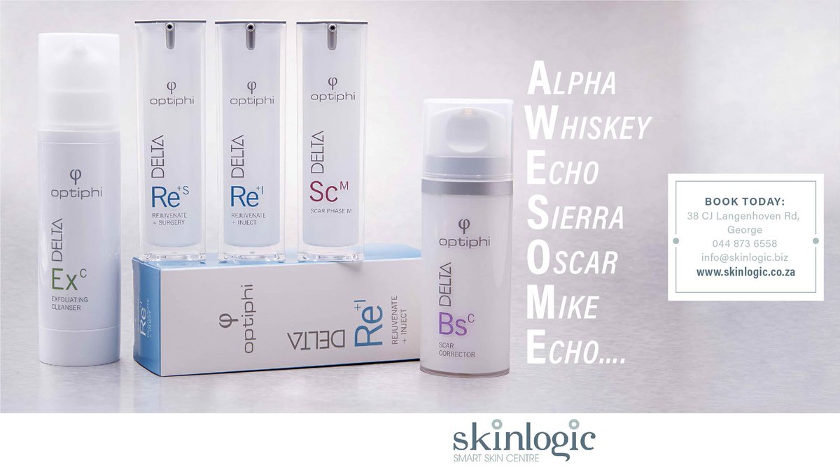 SkinlogicSA's tweet photo. DELTA Skincare from Optiphi. Treat your skin differently. Treat your skin better. Available at Skinlogic.

Visit our website on  | info@skinlogic.biz | 044 873 6558

#Optiphi #SkinlogicGeorge #Aesthetics #SkinCare #skintreatments #love #health #motivat ... https://t.co/j7bzhW8nFY https://t.co/DBmsoXJuII
