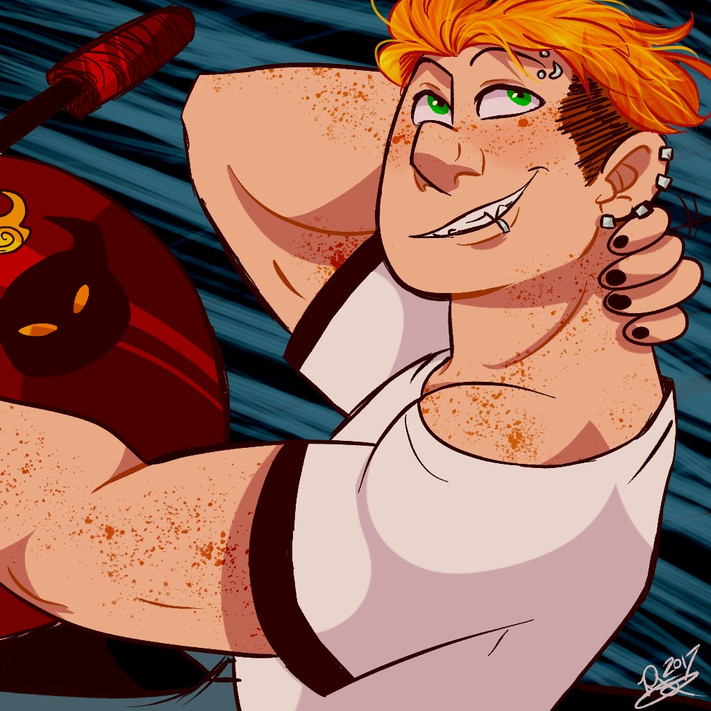 @aliikatto Dracula's screw up disowned great grandson

Around 360 years old
Lactose Intolerant 
Favorite Color is Pink
Rides a Motorbike
A little over 7 ft tall
Big Ol Softy
Sex Addict
Bisexual who came out only recently so he's super good with ladies and SUPER Nervous with guys

FRECKLES✨ 