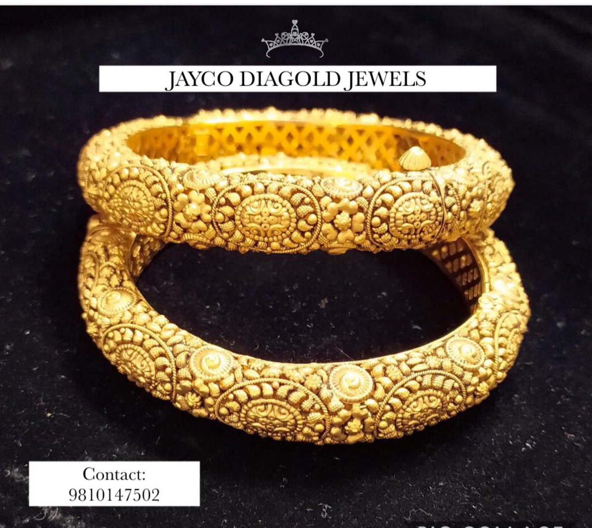 THE BANGLES of your heritage 👑. 
Pure gold jewellery, get it from JAYCO DIAGOLD JEWELS 💎 
CONTACT: 9810147502

#instajewellery #jewellery #indianjewellery #jewelleryofinstagram #designerjewellery #bridaljewellery