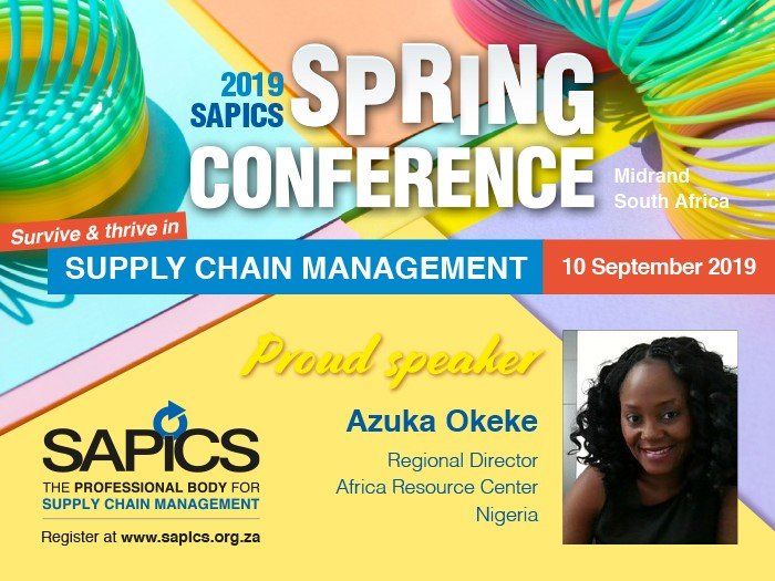 SAPICS01's tweet photo. SAPICS is absolutely thrilled to have @zukynokeke
speak at the SAPICS Spring Conference in Midrand #SouthAfrica on 10th September 2019. Her commitment is palpable. Her results are tangible.
Regsiter now:https://t.co/4EMMLCJXhm
#SpringForwardWithSAPICSToSurviveAndThrive #SAPICS https://t.co/X6vCkY9g3X