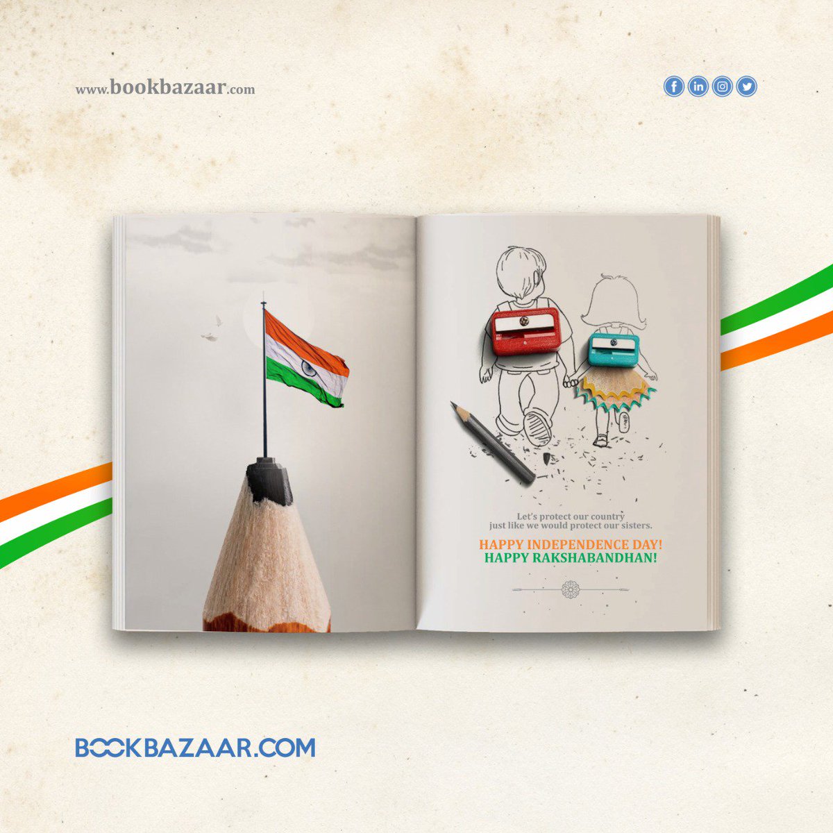 BookBazaar2's tweet photo. The warmth of love between brothers and sisters should remain life-long. Happy Rakshbandhan and Happy Independence Day

Visit Website : https://t.co/5jSznaCO4v

#Rakhi #Independence #Independenceday #rakhigifts #rakhispecial #rakhias #customisedrakhi #rakhicelebration
#BookBazaar https://t.co/e4l3aYhgjB