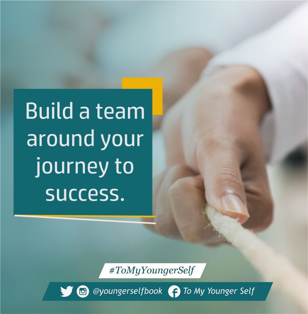 Build your team around #positivethinker #likeminds #innovative #passionate #smartthinkers.
#tomyyoungerself 
#tomyyoungerselfbook 
#career
#business 
#entrepreneurship
#partnership 
#success