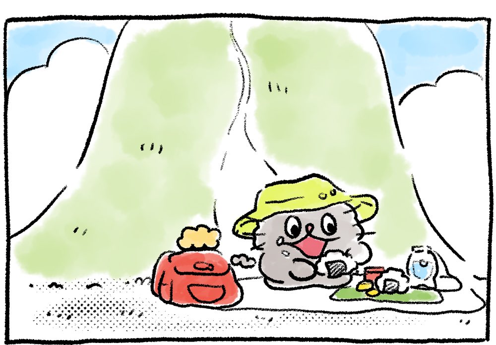 やまのぼり
#ねこのぶーちゃん4コマ 
